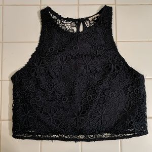 Navy blue lace tank top